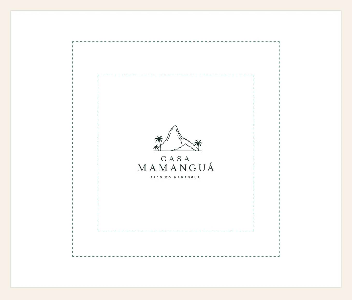 Prancha do manual com a construção do logotipo e sua área de proteção.